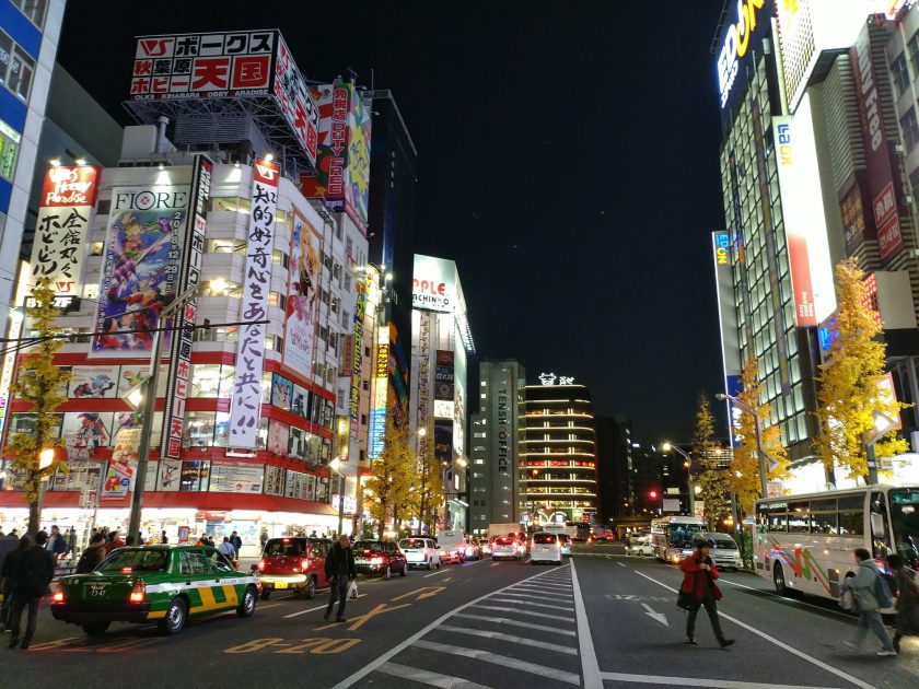 秋葉原駅前の夜景。都会の夜景程度の明るさでは全然余裕って感じ。画像に残してないけど、明かりのほとんどない部屋で撮ったら、石川国同様何が写ってるか分からない感じでした。ただ、ノイズがなかったので、多少の明かりがあれば何が写ってるか分かる程度には撮れると思う。