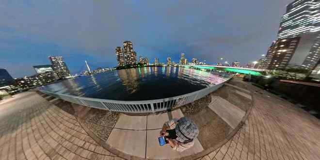 隅田川、佃橋付近の夜景ですがきれいですね