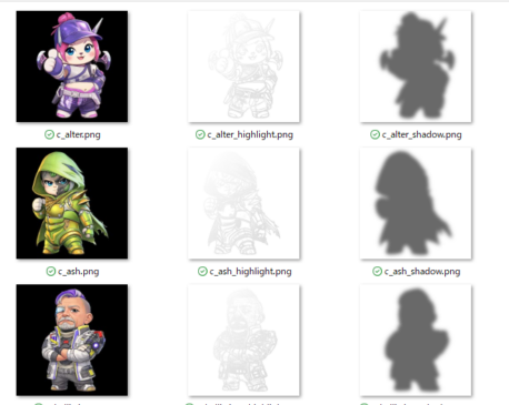 結果はこんな感じです。
ハイライト部分と影の部分が作成される。