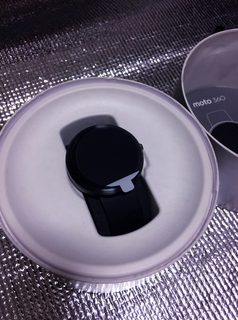 Android Wear Moto360 Smart Watch、黒、レザー本体