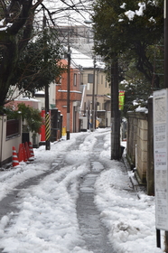 2016年1月18日の東京板橋区、上板橋の大雪の積雪の様子をD5300で撮影