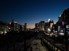 2016年1月18日の東京の大雪の日に、池袋のごみ焼却場がある陸橋から、ASUSのZenfone2で雪景色を撮影