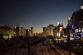 2016年1月18日の東京の大雪の日に、池袋のごみ焼却場がある陸橋から、NikonのD5300で雪景色を撮影