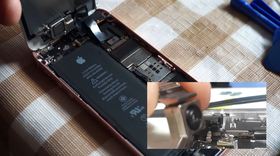 6_iPhone SE本体(SoC)と液晶パネルと取り付ける