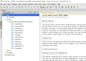 Eclipseで作成したアプリが無事にAndroid Studioにインポートされました