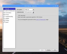 RealVNC setting on Raspbian